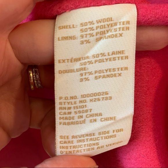 Kate Spade Sz XL Cocoon Coat Double Faced Wool Color Block Red Jacket X-large - Picture 4 of 9